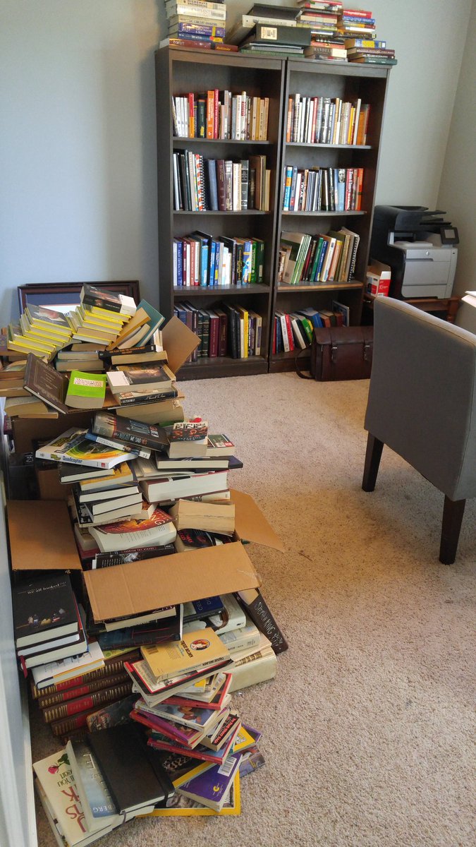 sfhwrites's tweet photo. Tonight I have to start relocating my books so we can take up the carpet. This is going to take a while #thisisntall https://t.co/CaKekeZreg