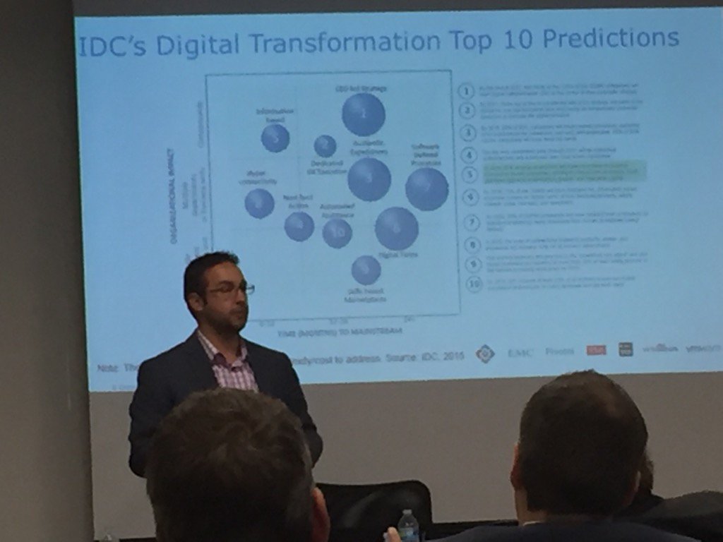 vchecketts's tweet photo. @Storagepedia motivating Utah CIO's to go BIG on data or die! Great predictions from @IDC #bigdatautah https://t.co/uNCLHRkypK