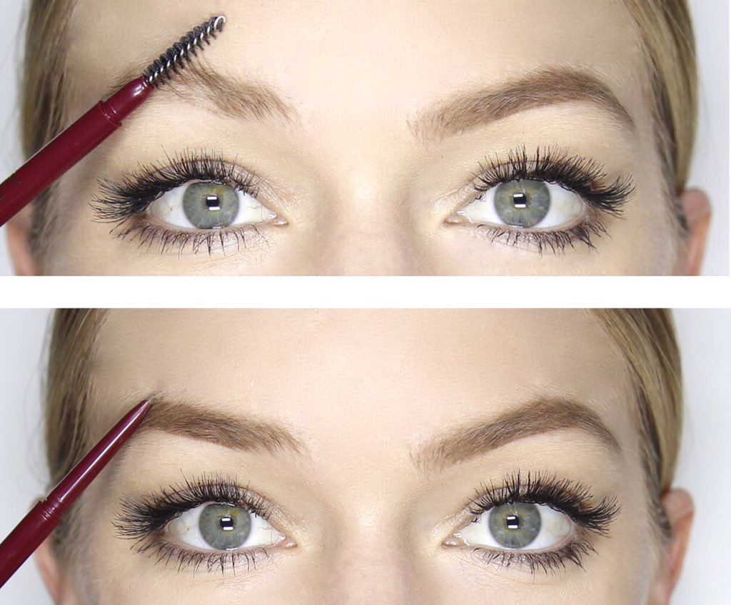 wander_beauty's tweet photo. When filling in #brows start by brushing up hair w #spoolie to reveal sparse areas then fill in for a natural effect https://t.co/j9VfnFL2hw