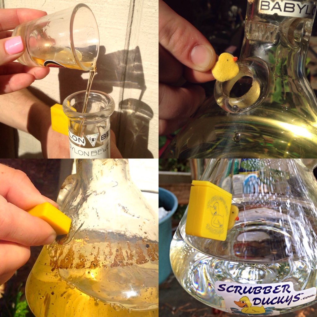 SCRUBBERDUCKYS's tweet photo. Stop shaking your glass! Drop in a ducky and be able to clean your bong from the outside in https://t.co/zpef8p1kFZ https://t.co/eEa7qb5JcA