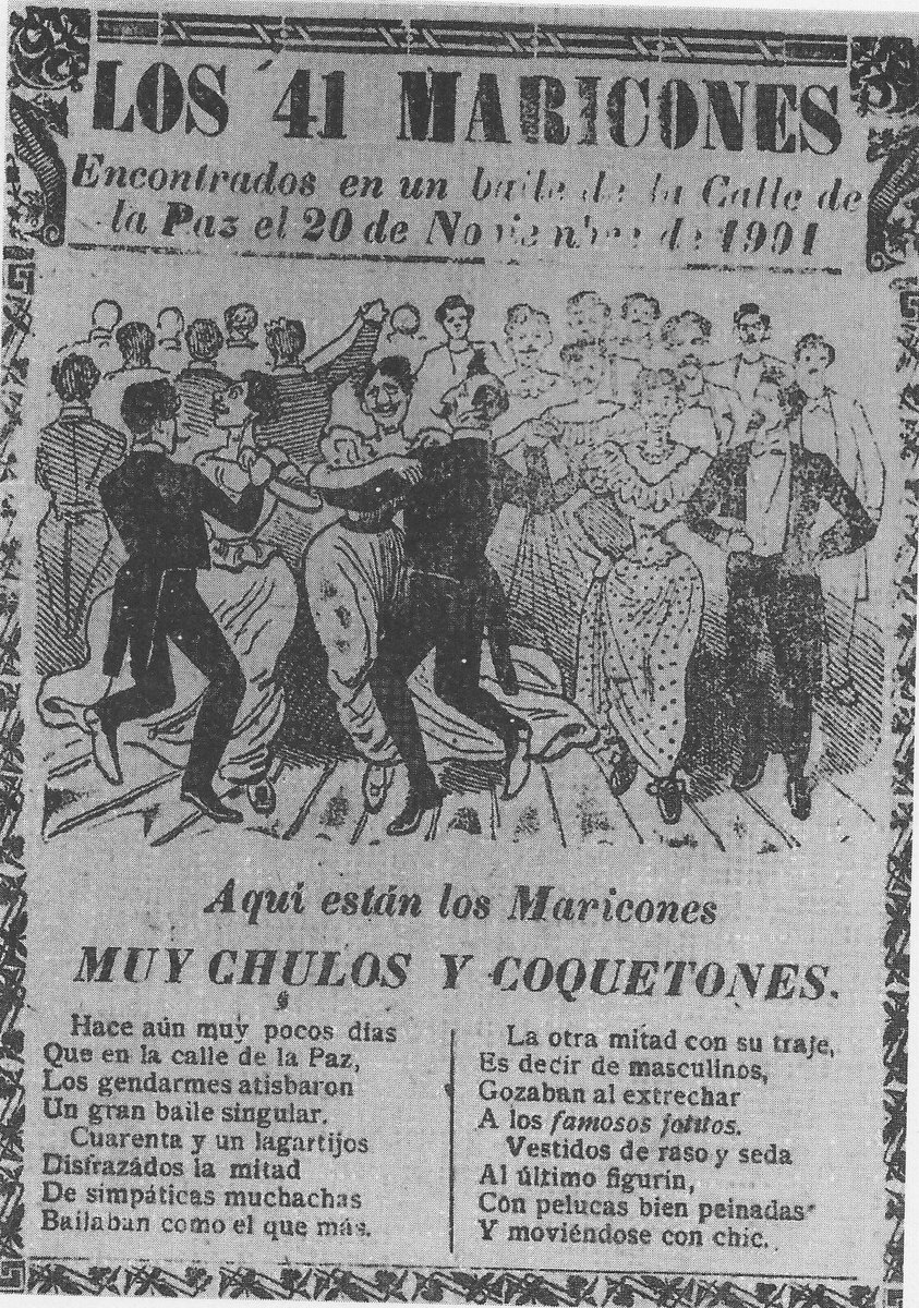 johnnycarmona's tweet photo. 114 años de #ElBaileDeLos41
"AQUÍ ESTÁN LOS MARICONES MUY CHULOS Y COQUETONES"
(20 de Noviembre de 1901) https://t.co/MBopIq9NRX
