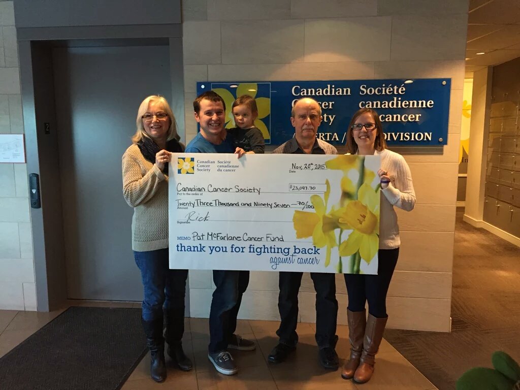 PMCRF's tweet photo. Happy to drop off this cheque to the @CancerSocietyAB today! #yyc #fightcancer https://t.co/q8gSi1mzEQ