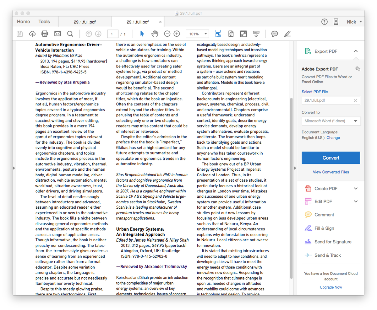 DrGickAss's tweet photo. #Humbled by @staskrupenia #review of #automotive #ergonomics #book @CRCPress in @HFES #ErgonomicsInDesign. https://t.co/M81AwqCvvS
