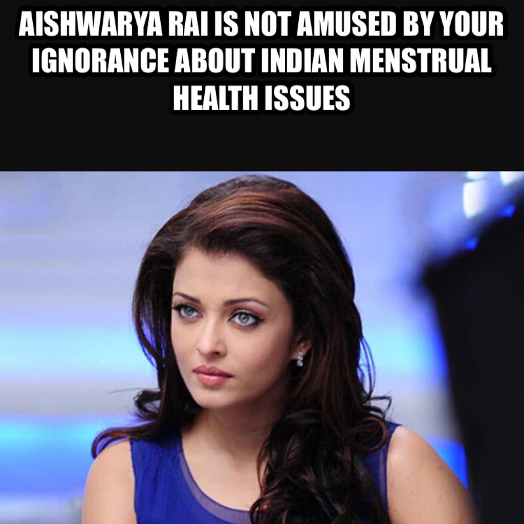 Menstrualmatter's tweet image. #india #menstrualhealth is the focus this week. Not just stars like #aishwaryarai deserve dignity during a #period