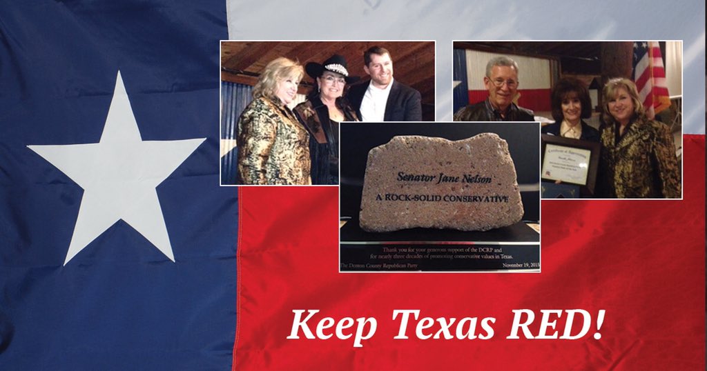 SecJaneNelson's tweet photo. Thank you @DentonCountyGOP for presenting me with the Rock Solid Conservative Award. Republicans rock! https://t.co/6bYEIvAW21