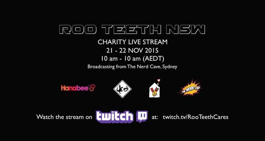 RooTeeth's tweet image. Less than 2hrs until #RooteethNSW charity live stream. Massive prize giveaway this afternoon. Stay tuned.
