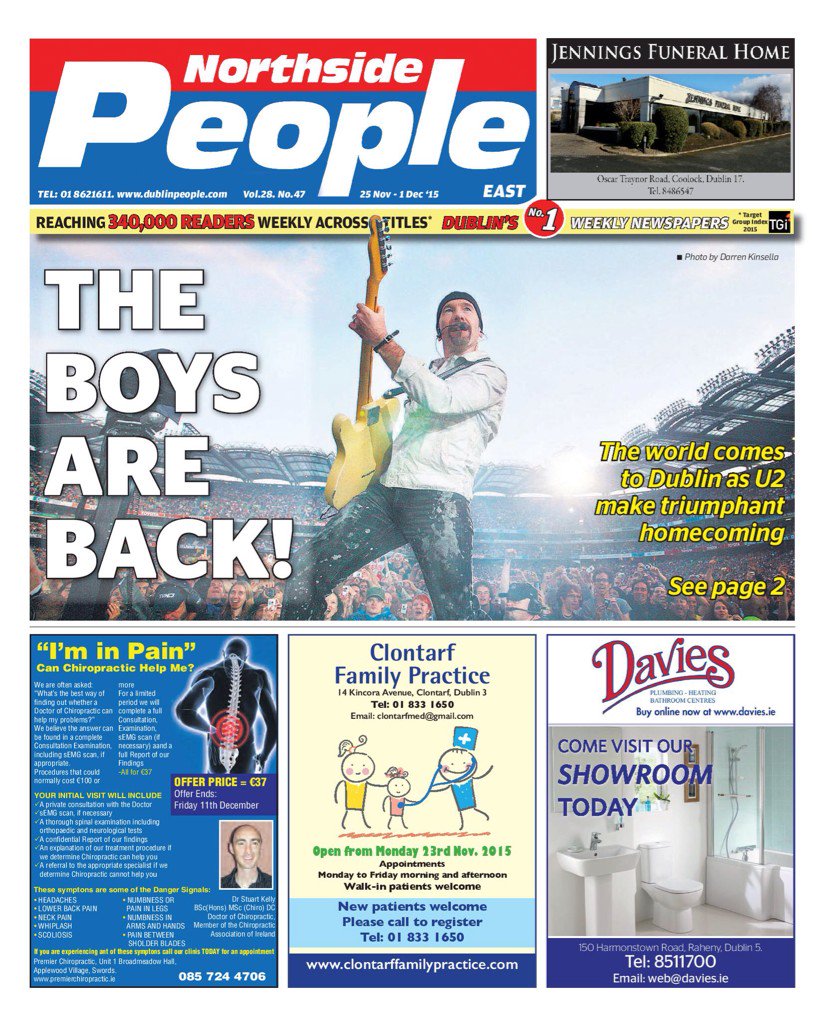 Just gone to press on our latest editions. A certain bunch of Northsiders feature. #WelcomeToTheNorthside #U2ieTour