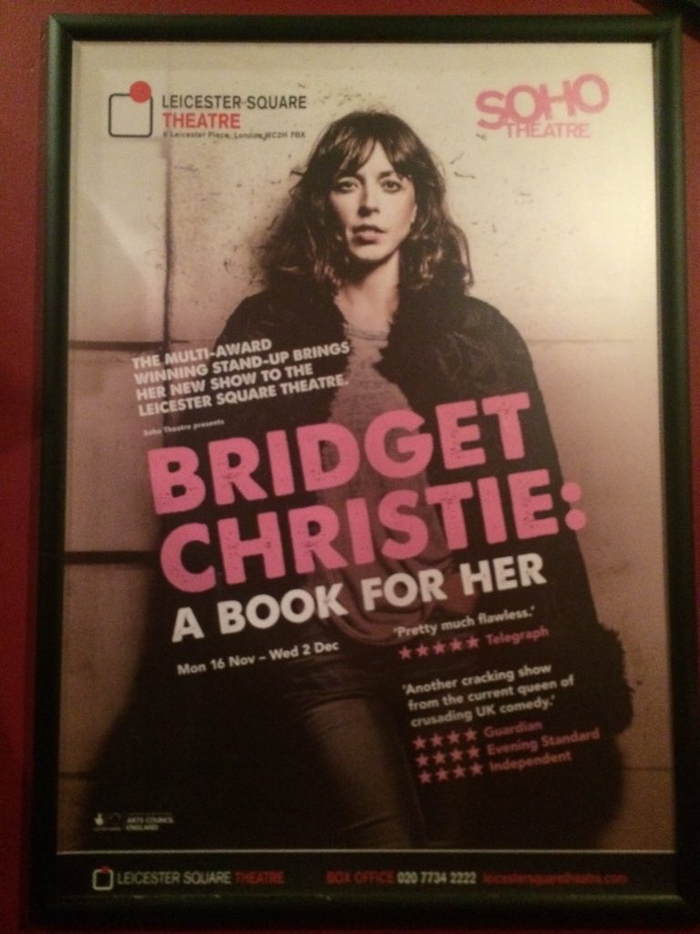 DashTessa's tweet photo. Excited.  Bridget Christie about to come on stage. https://t.co/8k0Ia1WTth