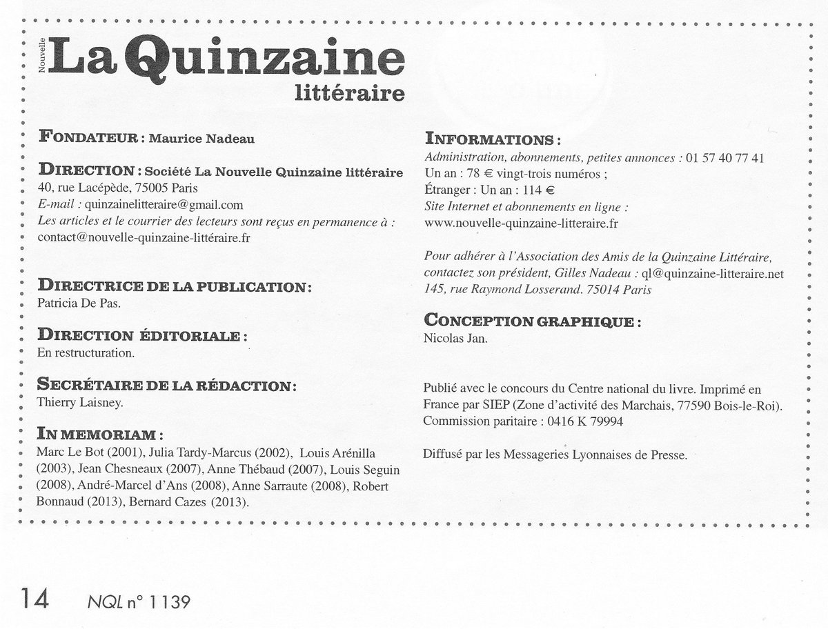 SQuniart's tweet photo. Dernier numéro de la #QuinzaineLittéraire, avez-vous comparé les ours ? Comptez les éliminés. #Statactivisme https://t.co/a9lBjgRmlW