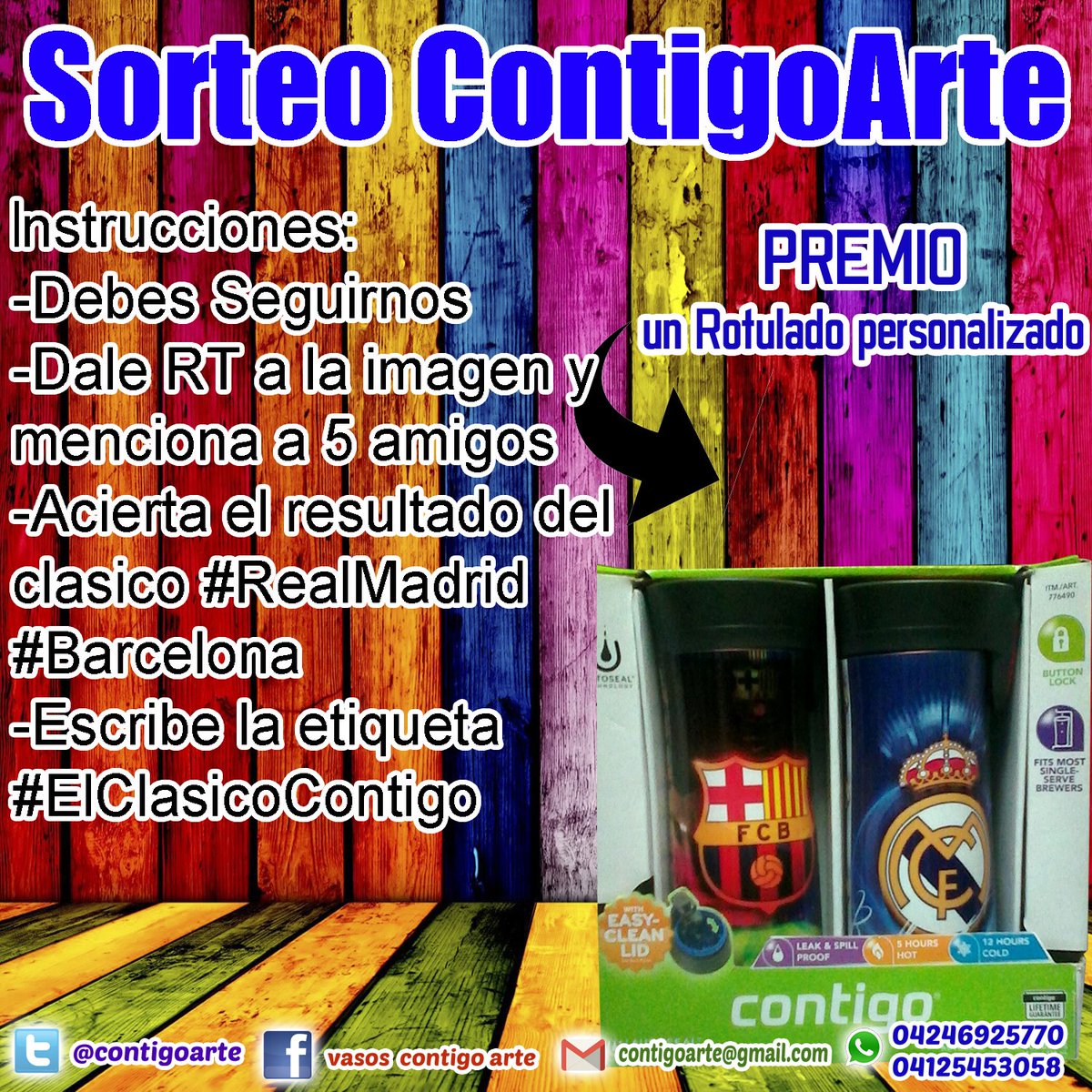ContigoArte's tweet photo. buenas tardes sigueme y participa en sorteo #ElClasico de un rotulado personalizado   https://t.co/U2OW5NbgMf
