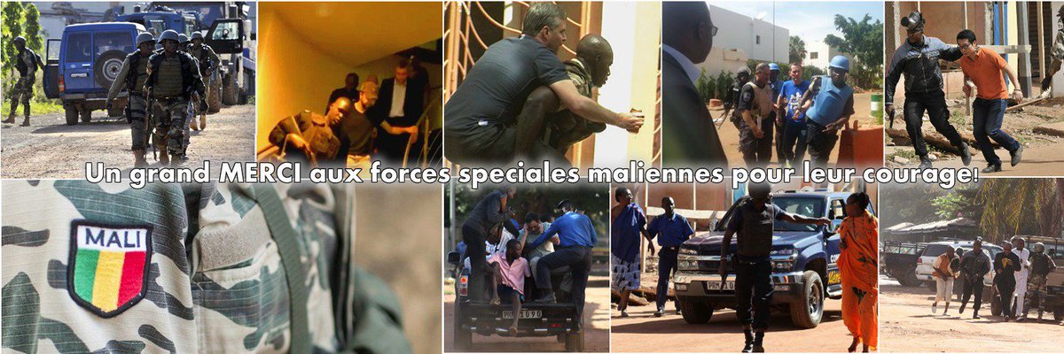 le_mali's tweet photo. Un grand MERCI aux forces spéciales maliennes pour leur courage #Mali #Radisson #Bamako #PrayforMali https://t.co/pw26kt8ebF