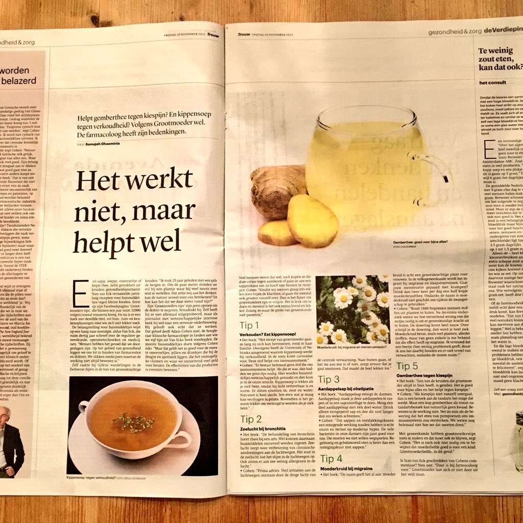 StanVanEck's tweet photo. Vandaag in #Trouw groot artikel over mijn boek #GrootmoedersTips https://t.co/RCd44UdNya
