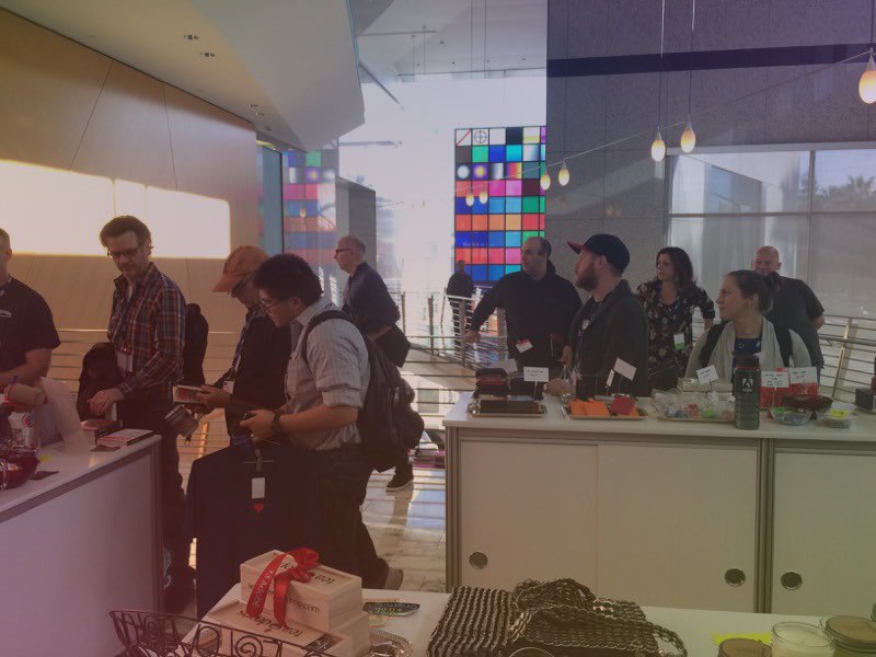 AdobeAeWorld's tweet photo. Awesome souvenirs from #AdobeVideoWorld! Attendees visited &amp; shopped at the #Adobe HQ Gift Shop! #PProWorld #AEWorld https://t.co/LKS9h7yznA