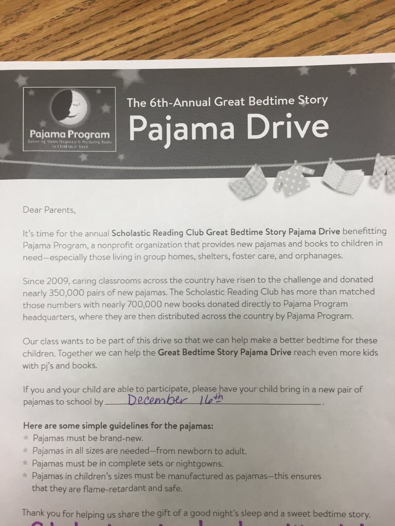 NHE_HCS's tweet photo. We have collected close to 40 pair of pajamas so far! Can we make it to 100? #nhebrightknights #communitygivingback https://t.co/qwsNhXfIuv