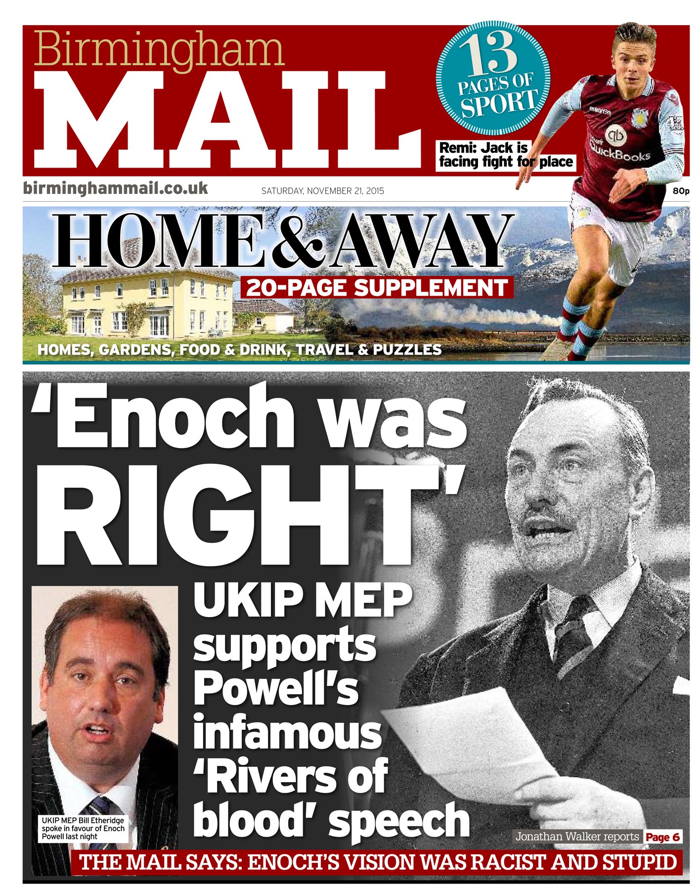 Birmingham Live على X: "TOMORROW'S FRONTPAGE: 'Enoch was right' - Midlands  UKIP MEP supports Powell's infamous 'Rivers of blood' speech  https://t.co/OarUaFFHcj" / X