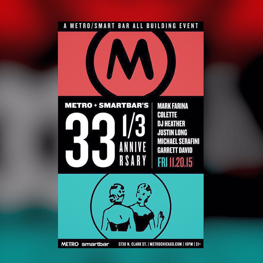 djheather's tweet photo. #Tonight @MetroChicago @SmartBar 33 1/3 Anniversary #AllBuildingEvent #Chicago https://t.co/lw8hxfcG3p