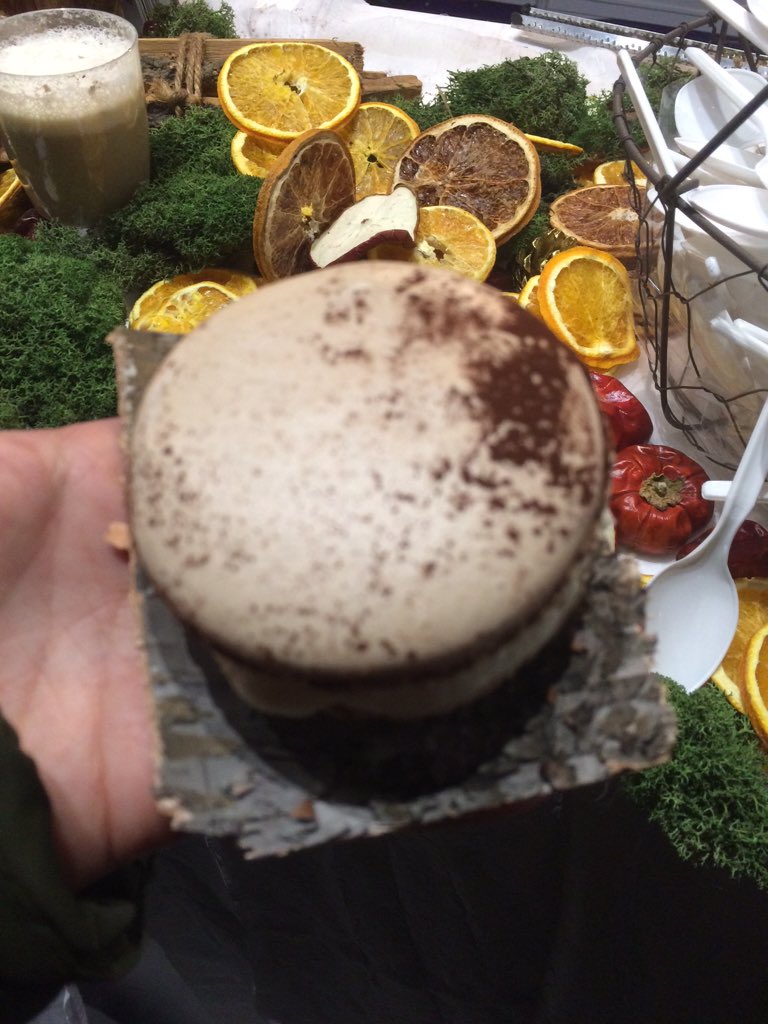 Chanaroooo's tweet photo. Black Forest macaroon at @TasteofLondon - thanks @Club_Gascon for saying it also covers my 5 a day. #bringing80sback https://t.co/KepA2ucRnP