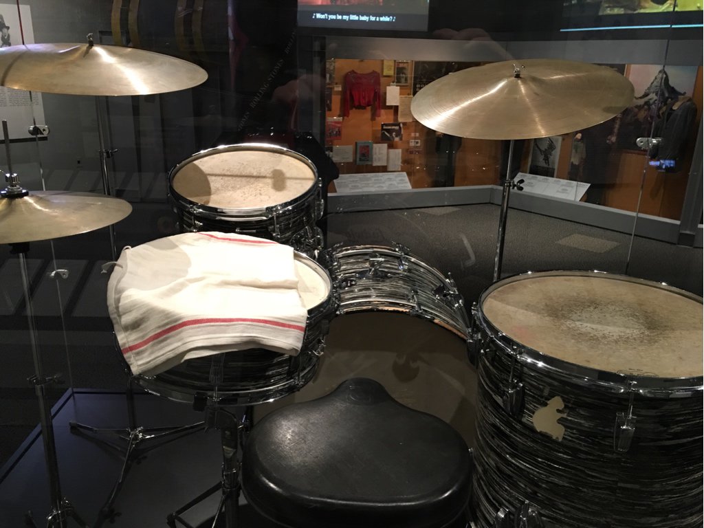 Polystarfish's tweet image. This is a pic of Ringo’s drums… Original drum heads recorded on some of my favorite albums.