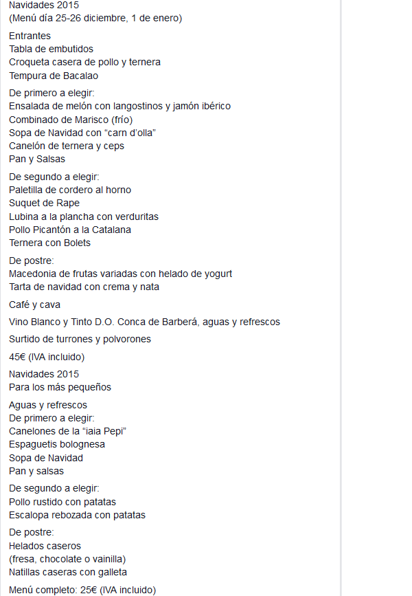 masiatort's tweet photo. @masiatort aqui teneis el menú detallado (días 25, 26 dic y 1 enero) https://t.co/18czYoJKGQ
