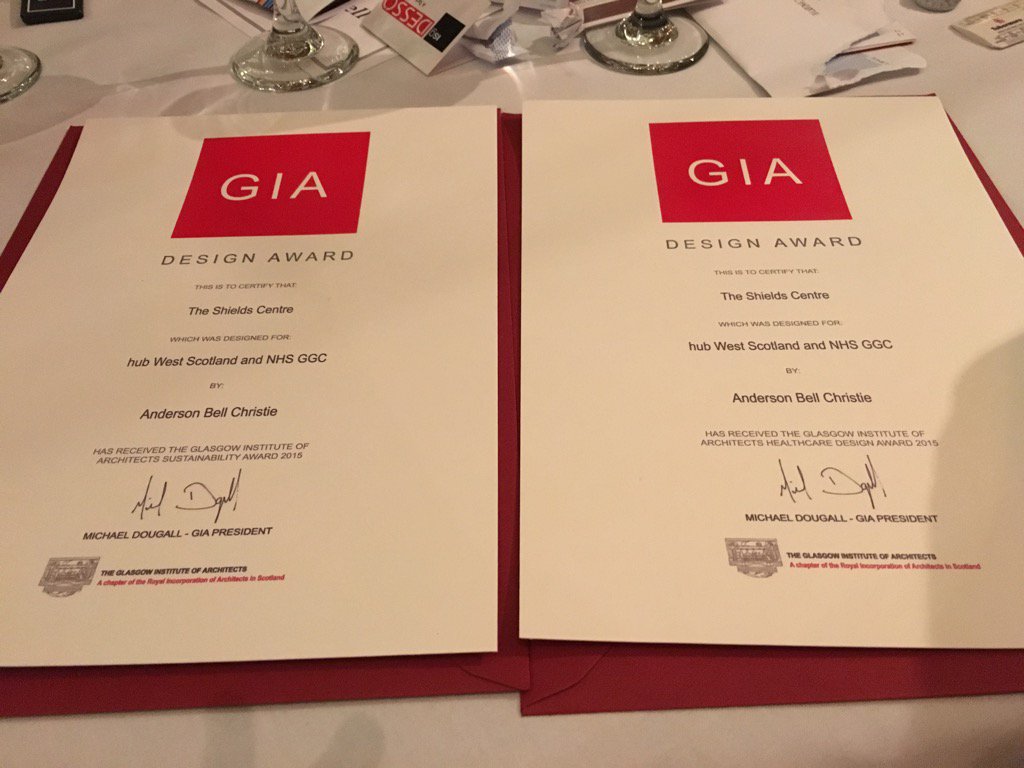 CBCConstruction's tweet photo. Double win for @AndersonBellChr @ShieldsCentre @NHSGGC https://t.co/Etvglay42s