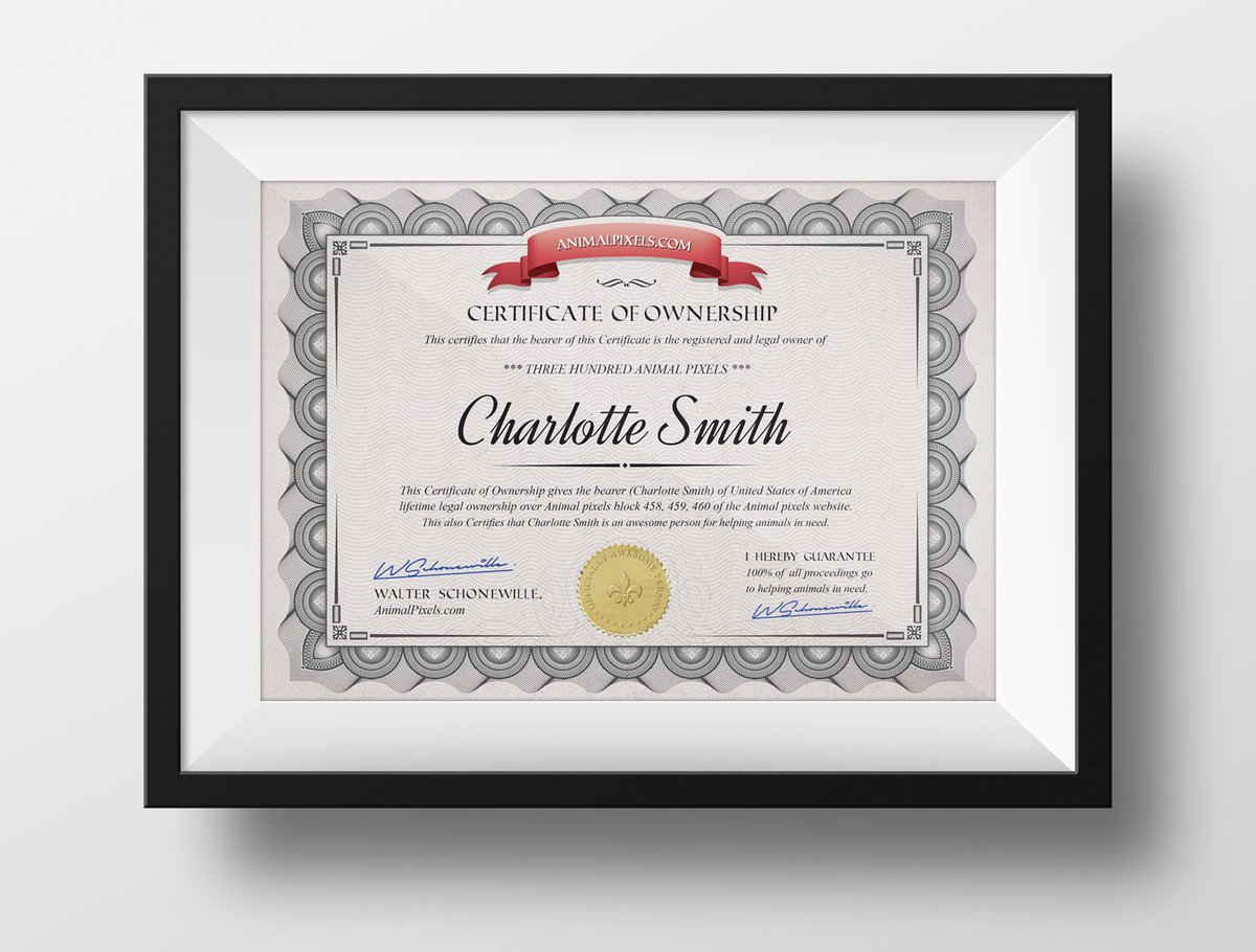 AnimalPixels's tweet photo. When you buy #Animalpixels you'll get the official #Animal pixels #Certificate of Ownership: https://t.co/yJzIUoEQV7 https://t.co/3W5tj39w2k