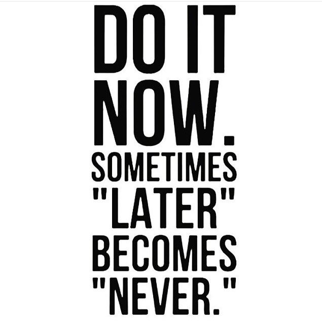 CitySportsCol's tweet photo. Hazlo ahora. Algunas veces "luego" se convierte en "nunca". 
¡Feliz fin de semana!
#QOTD #FraseDelDia #fitnessquotes https://t.co/jhzNCJKihS