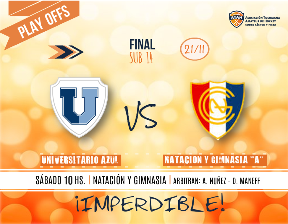 atahockey's tweet photo. [PlayOffs] Final Sub-14 se jugará a las 10 hs. en @BlankosRC // Natación "A" vs @Unituc Azul #Hockey https://t.co/euFYvrMjSz