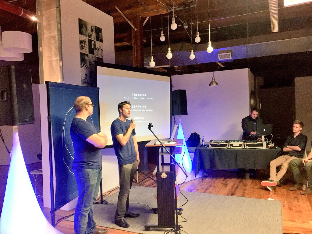 Skookum's tweet photo. .@nightshiftclt founders Jonathan and Steve getting things kicked off. https://t.co/viL4rnoTzJ