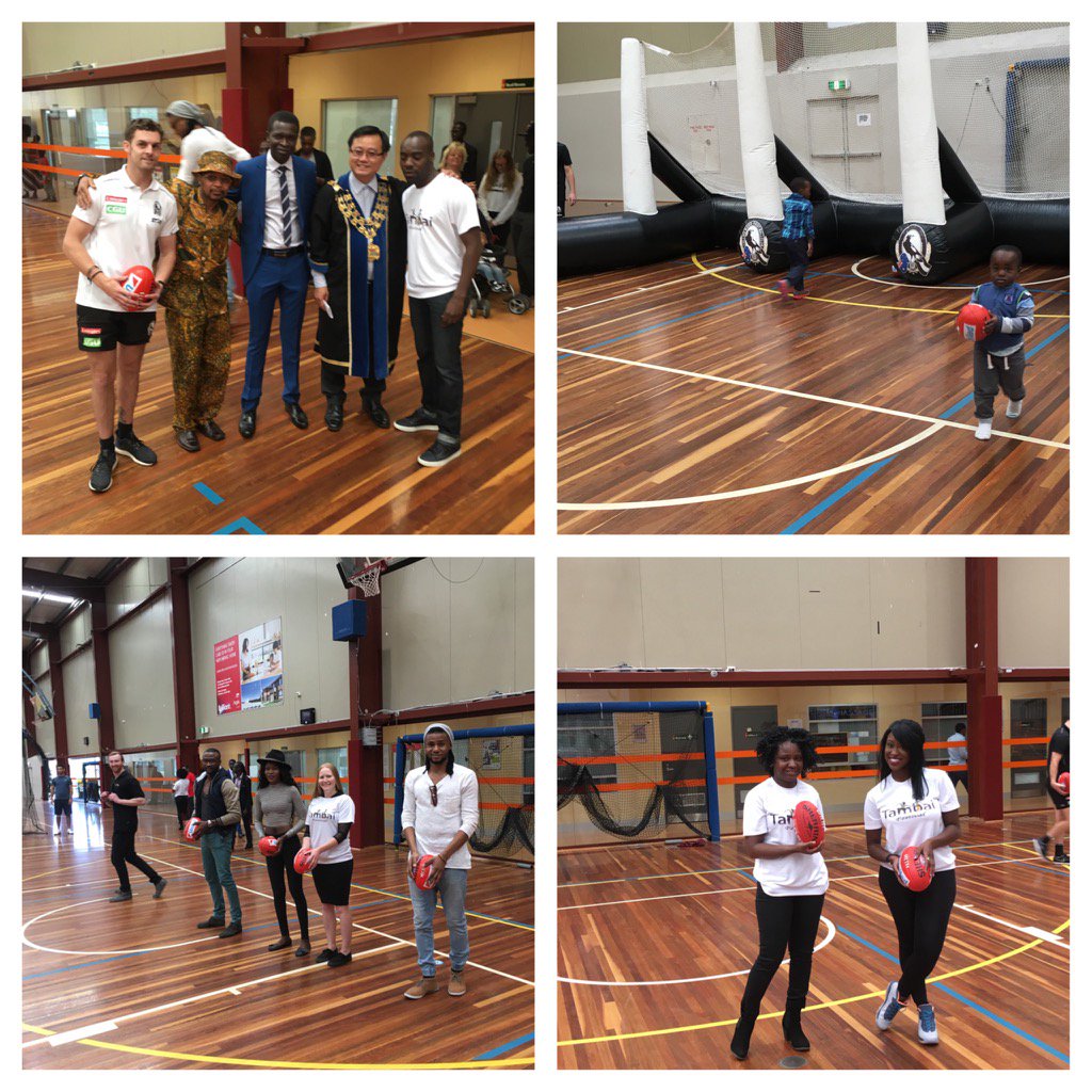 Showcasing Australia's number one game at the #tambaifestival today representing <a href="/CollingwoodFC/">Collingwood FC</a> and <a href="/AFLdiversity/">AFL Multicultural</a>