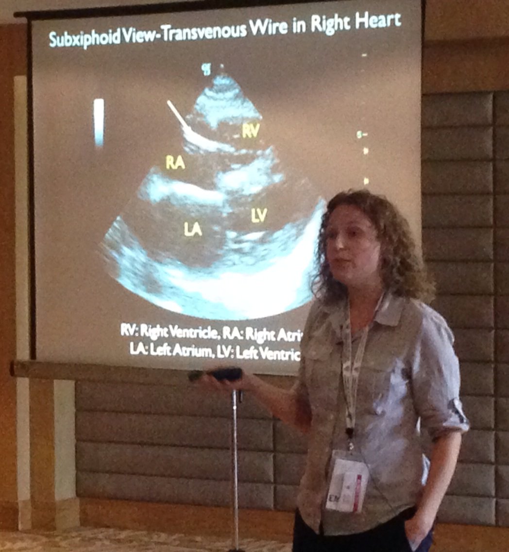 VivetaLobo's tweet photo. So proud of our fabulous fellow, Dr.Hunter delivering a great #ECHO #POCUS lecture @ #EMCON15 @StanfordEMRes https://t.co/tZW7t1DHE5