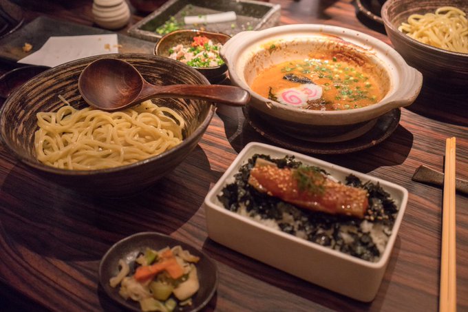 My favorite meal in Fukuoka with one of my favorite people. Delicious mentaiko tsukemen &amp; mentaiju! Thanks<a href="/tag/araxilongtable"class="tags"><span>#araxilongtable</span></a>