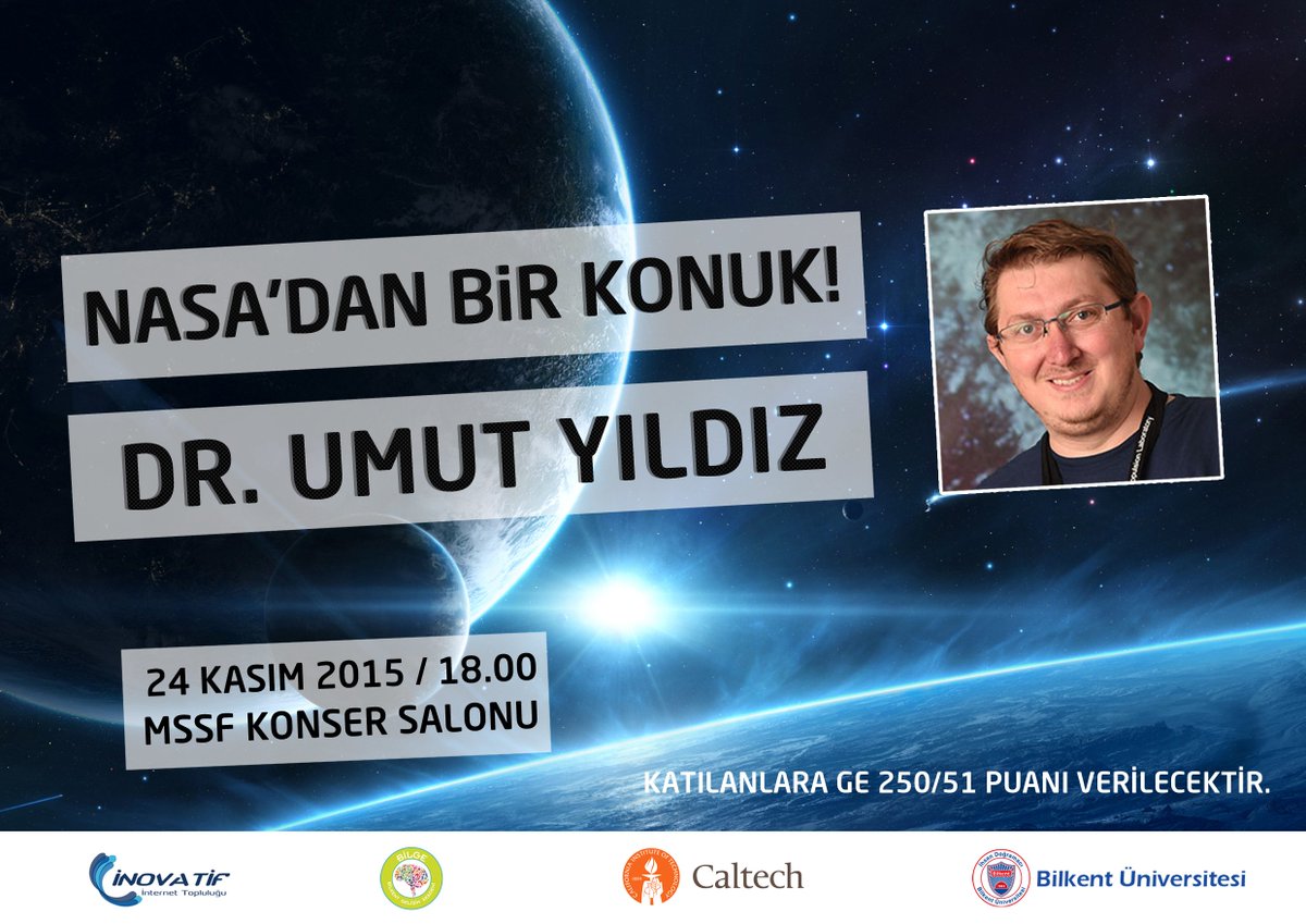 Sayın <a href="/umutayildiz/">Umut Yildiz</a> ile Büyük Veri ve Uzay Araştırmaları üzerine Bilkent Üniversitesin'de konferansımız var.