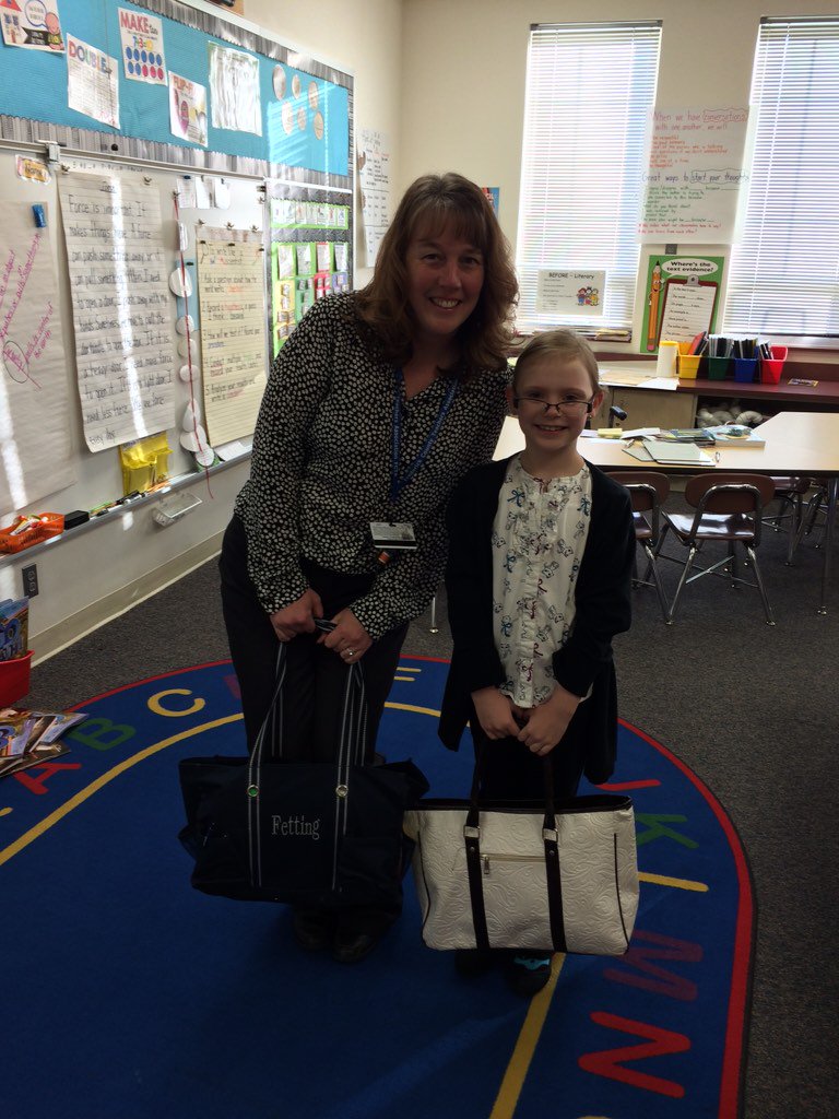 PKRockswithMrsF's tweet photo. Me and my student teacher!  Career day at TPS was awesome!!! https://t.co/GYVaSxx3OH