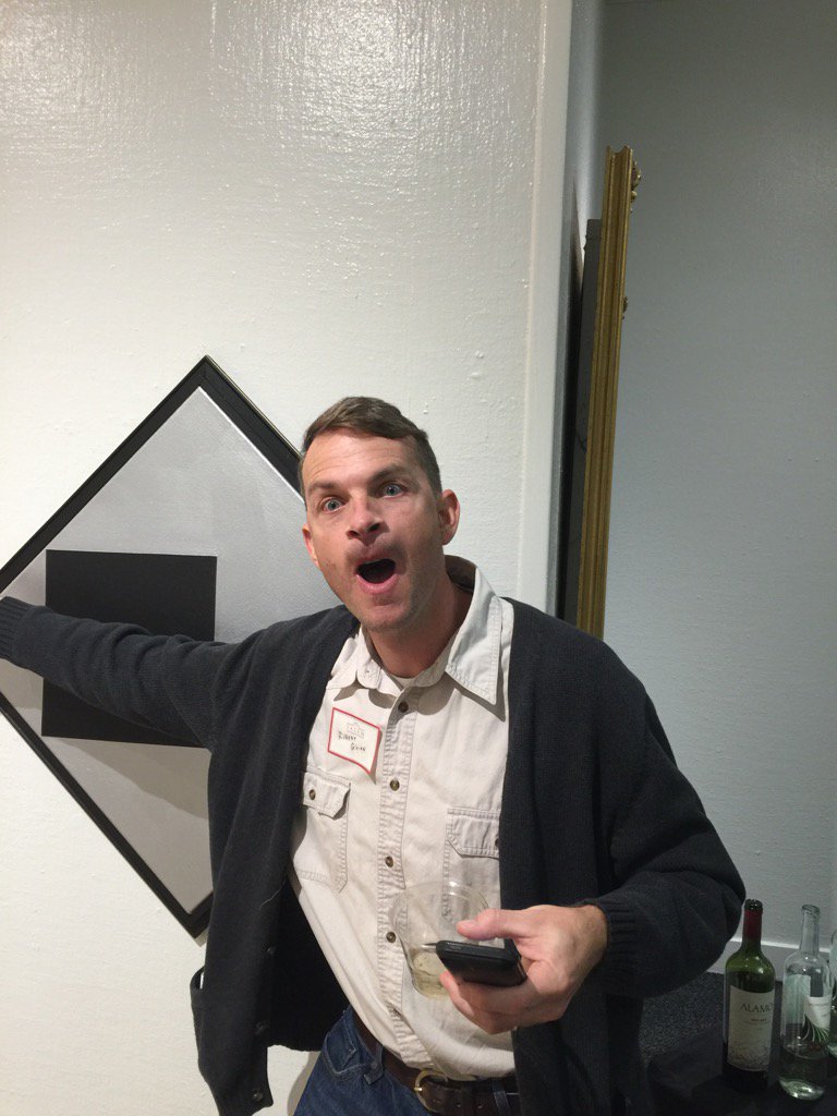 Schulleiter's tweet photo. Robbie excited over art https://t.co/YCpy4MiOrb