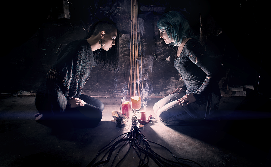 invocationarray's tweet photo. Cerys &amp; Kailani's technomagic shots at https://t.co/EdL18p7SUr #indiemusic #cyberpunk #scifi #technomagic #techwitch https://t.co/XsNQnQiuaK