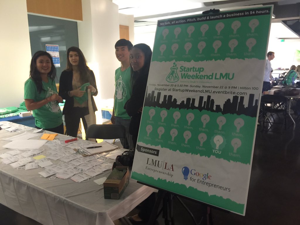 finkimLA's tweet image. It&apos;s about to start! Start Up Weekend LMU. Can&apos;t wait to present about our 10K challenge! #swlmu #branchmetrics