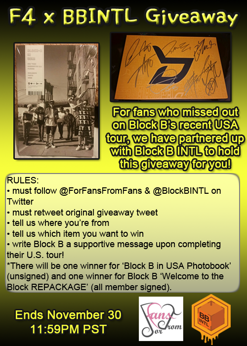 ForFansFromFans's tweet photo. [GIVEAWAY] @ForFansFromFans X @blockbintl Special Block B Giveaway! All information in the image! https://t.co/wHtrCZoRQr