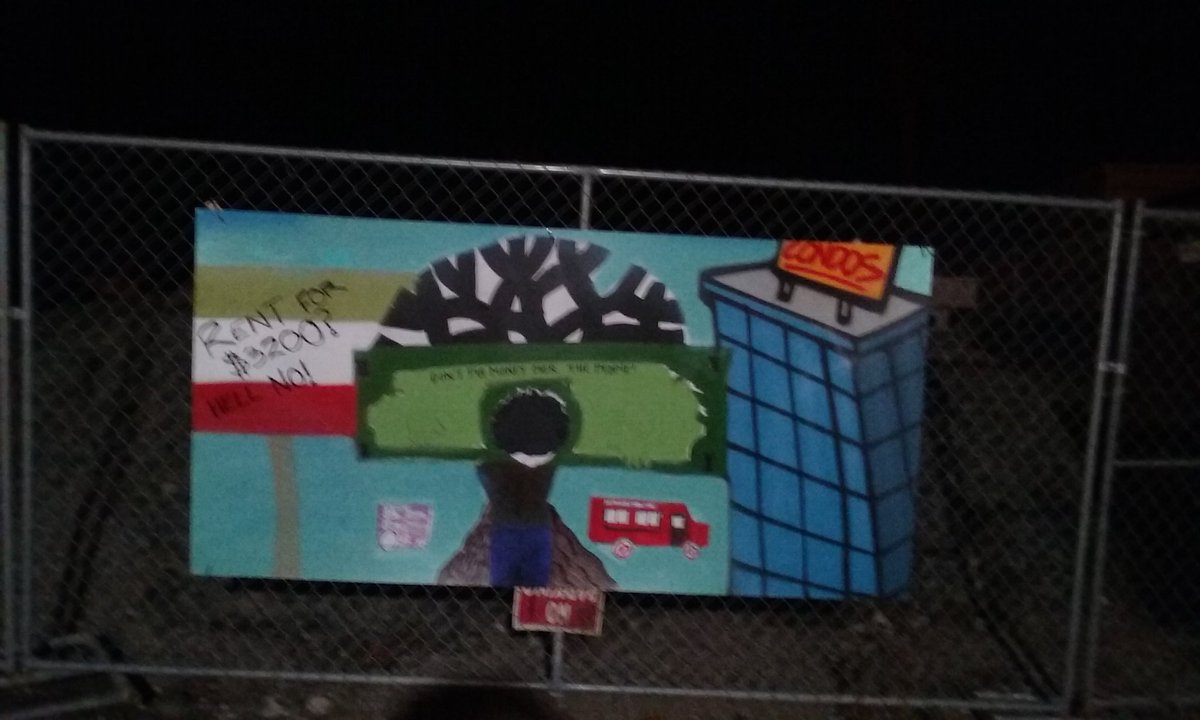 sjreillz's tweet photo. Beautiful art against displacement at E12th right now.  Oakland youth art will #SaveE12th #publiclandforpublicgood https://t.co/hhqh3TKGng