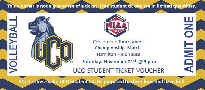 UCOvolleyball's tweet photo. Looks like we're up against UCM tomorrow! 3PM, students print the voucher to get in FREE! #PacktheStands, again! https://t.co/KBlguxVFC1