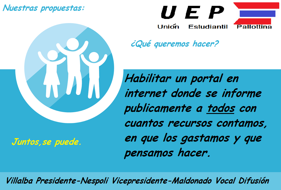 UnionPallottina's tweet photo. #Propuestas #UEP #CambiaPallotti  #Transparencia https://t.co/NnxdBb3Y8z