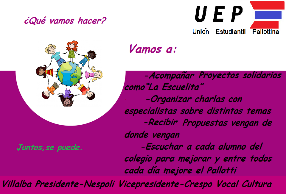 UnionPallottina's tweet photo. #Propuestas #UEP #CambiaPallotti https://t.co/Btxa03u84T