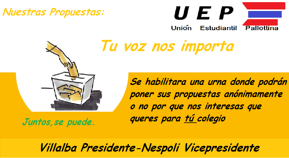 UnionPallottina's tweet photo. #Propuestas #UEP #CambiaPallotti #TuVoz https://t.co/wdeJPbuR07