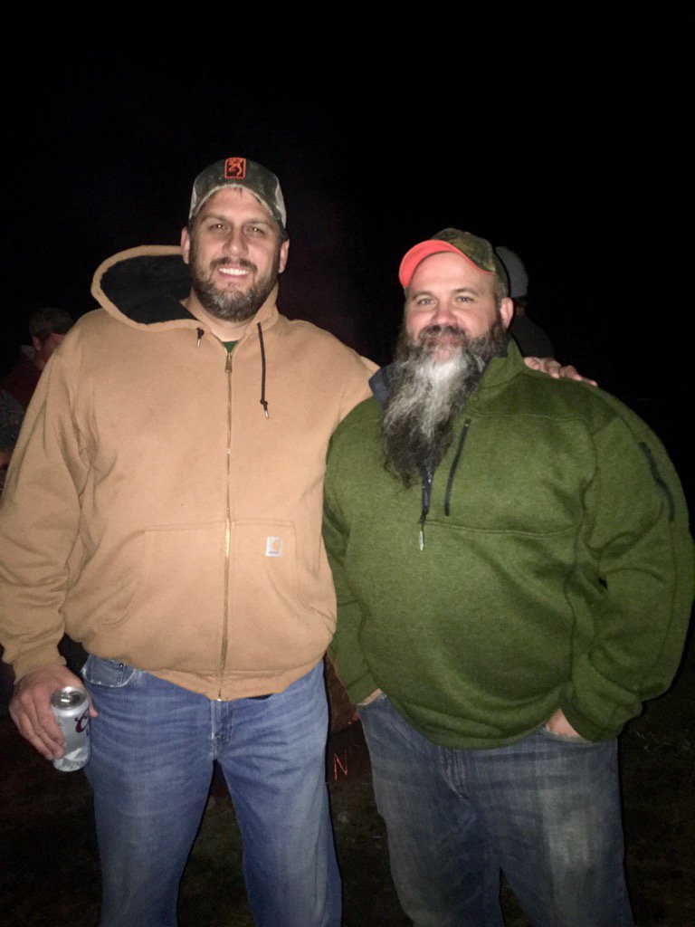 Dmlachnik2's tweet photo. My two buddies at deer camp. Fear the beard!! https://t.co/ytlfD1C09x