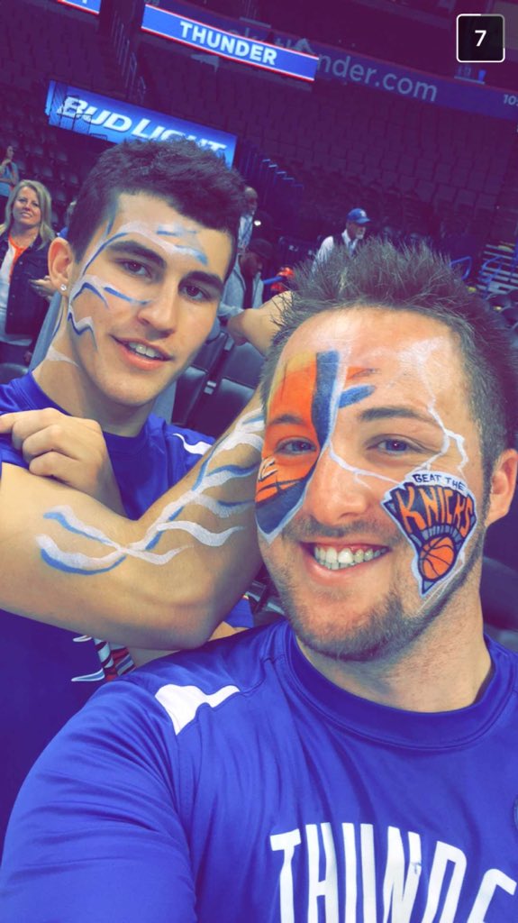 rossstevefit's tweet photo. We're gonna go ahead and make this a game tradition #paintedup #ThunderUp #okcthunder @DevinNewsom https://t.co/4vOcTLDLM2