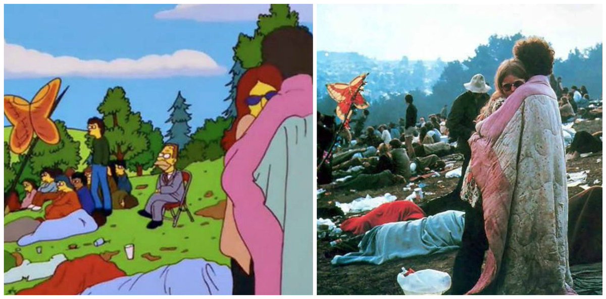HistoryInPics's tweet photo. Reenactments of famous photos on The Simpsons. https://t.co/p7tJTvhqa5