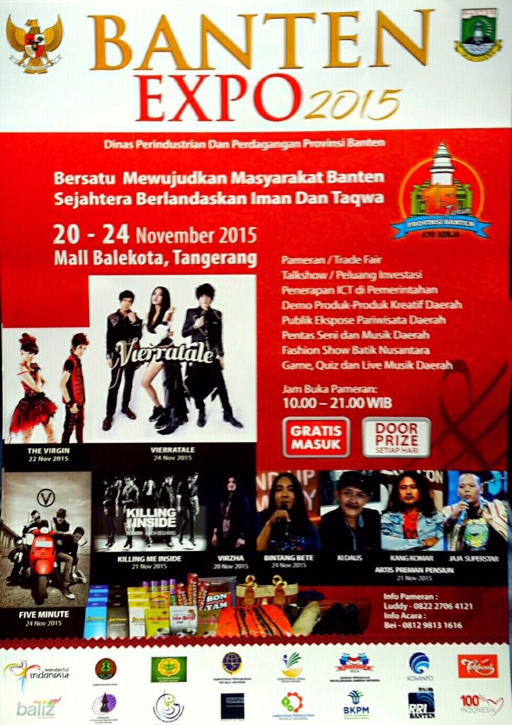 Guys! Jangan lupa ntar malem kita on stage jam 8 di "Mall Balekota Tangerang" acara Banten Expo. Let's get wild!