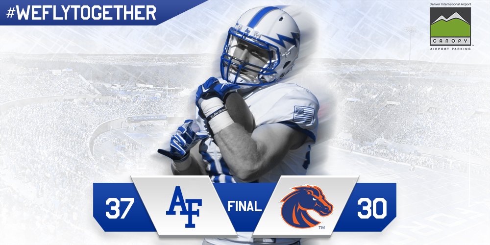 AF_Football's tweet image. We take down Boise State on the 'Wild Blue Field Turf' and hold onto the division lead! #WeFlyTogether