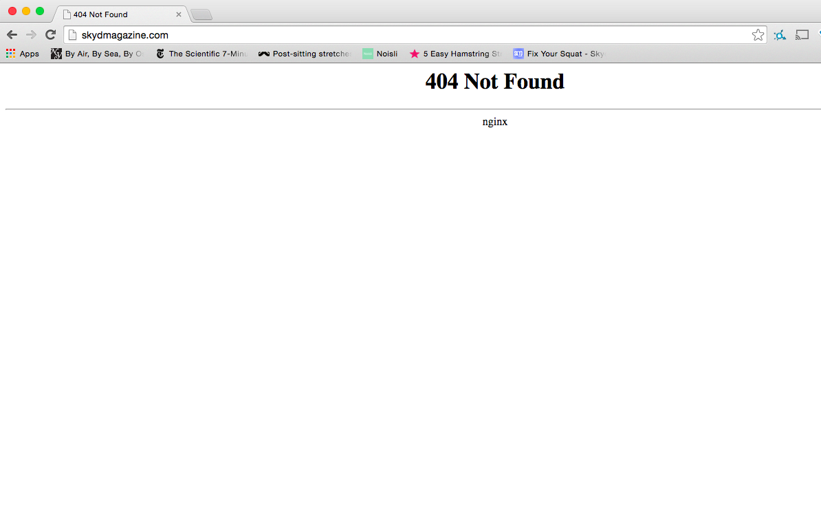 Hey there <a href="/skydmagazine/">Skyd Magazine</a>! You know that your homepage is down, right?
