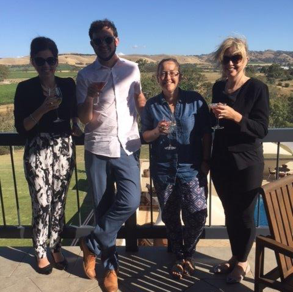 SymoLyn's tweet photo. Great to see that #mlb2015 was not all work for @wrenasmir having a break with @eailmore @SallyLowe17 @LAL_Rich https://t.co/0CoyUH3u00