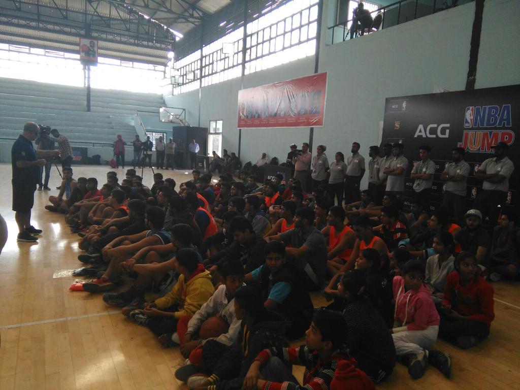 ACGWorld's tweet photo. Tip time with Chief Coach Carlos  #ludhiana #acgnbajump @NBAIndia @NBA https://t.co/byr6rZpYmj